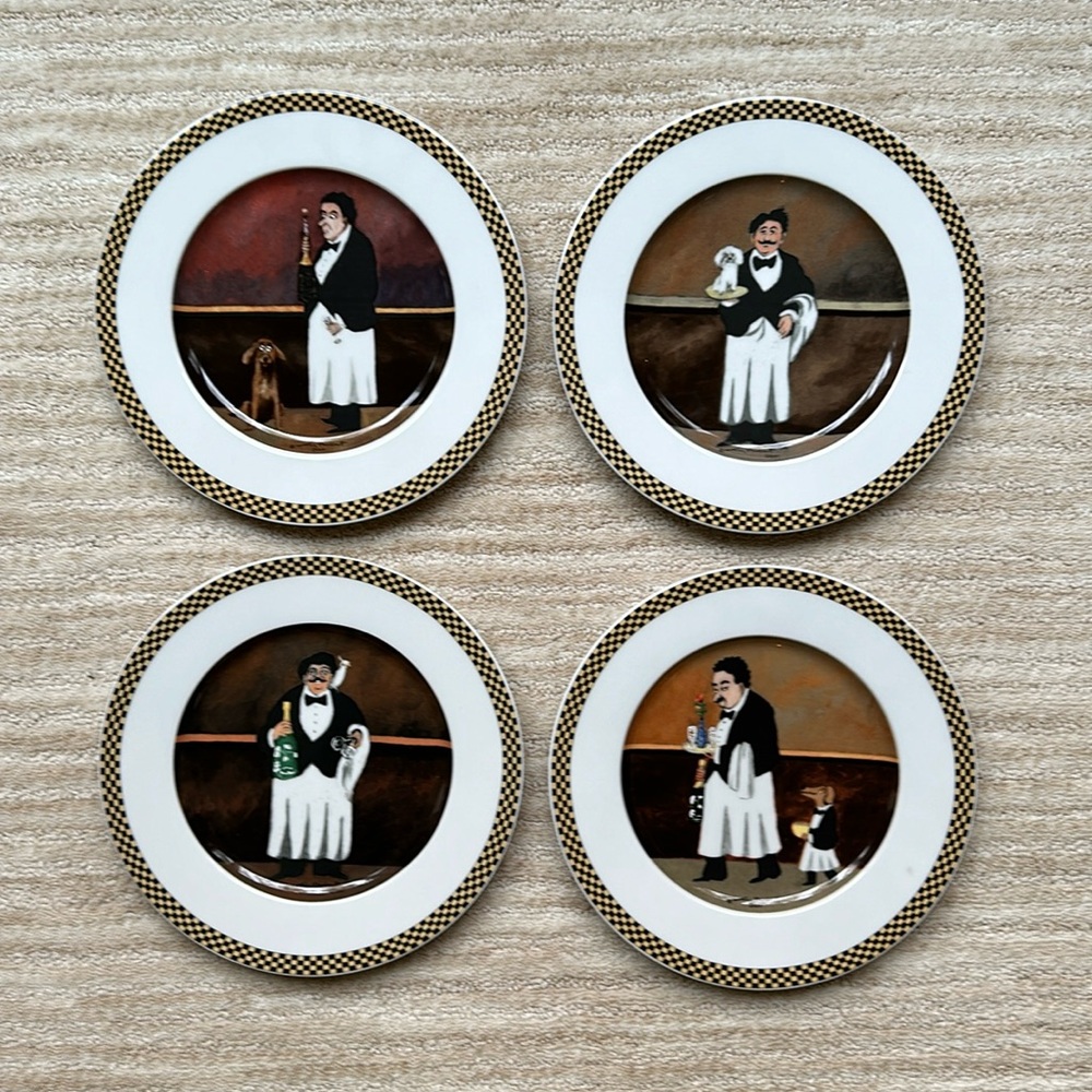 Set of 4 Plates GUY BUFFET French “Waiter Suite” Salad | Dessert | Lunch